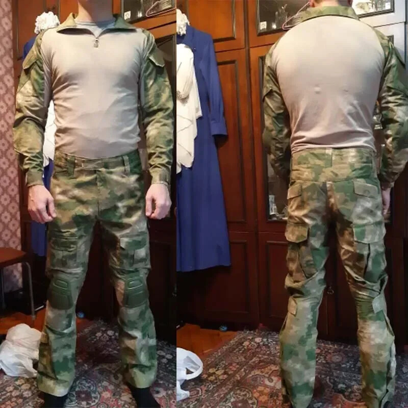 Taktičke majice dugih rukava za muškarce CP Army Combat Shirt Zipper Ripstop Pamuk Vojne kamuflažne Airsoft majice Muška odjeća