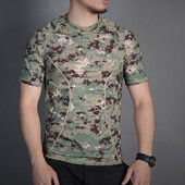 Emersongear Tactical Skin Tight Base Layer Skriešanas krekli Kamuflāžas Šorti Piedurknēm Āra Sporta Sviedri novadošs T-krekls AOR2