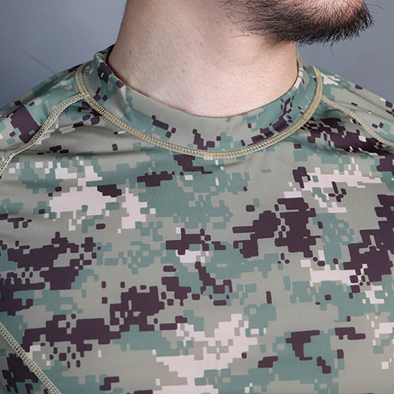 Emersongear Tactical Skin Tight Base Layer Skriešanas krekli Kamuflāžas Šorti Piedurknēm Āra Sporta Sviedri novadošs T-krekls AOR2