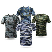 Vasaras vīriešu T-krekls, kas darbojas brīvā dabā ar īsām piedurknēm, brīvi un ērti ikdienas t-krekli, modes kamuflāžas raksti