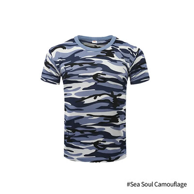 Vasaras vīriešu T-krekls, kas darbojas brīvā dabā ar īsām piedurknēm, brīvi un ērti ikdienas t-krekli, modes kamuflāžas raksti