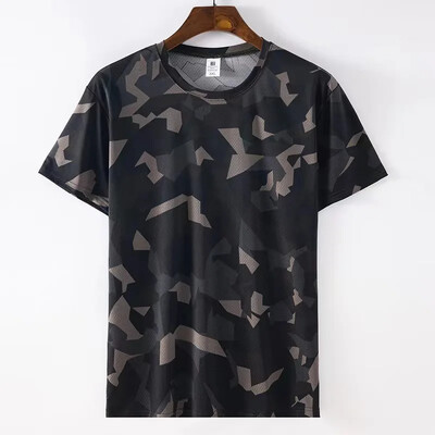 Unisex maskēšanās krekls ar īsām piedurknēm, medību apģērbs, ātri žūstošs, ledus zīds, elastīgs maskēšanās tops, vasara