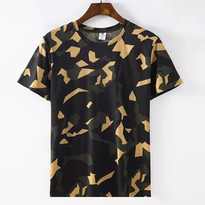 Unisex maskēšanās krekls ar īsām piedurknēm, medību apģērbs, ātri žūstošs, ledus zīds, elastīgs maskēšanās tops, vasara