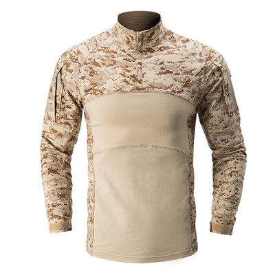 Taktiskais krekls ar garām piedurknēm Camo Airsoft āra sporta kaujas krekls melns MC Camo