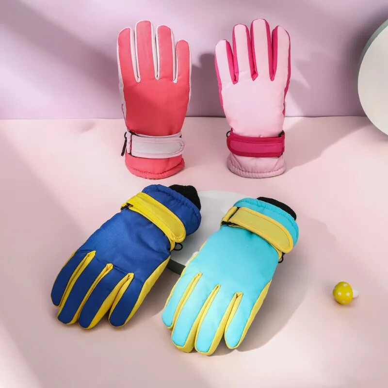 Naujos aukštos kokybės vaikams skirtos slidinėjimo pirštinės žieminės snieglentės sniego šiltos pirštinės berniukams, neperšlampamos, tankios kumštinės pirštinės.