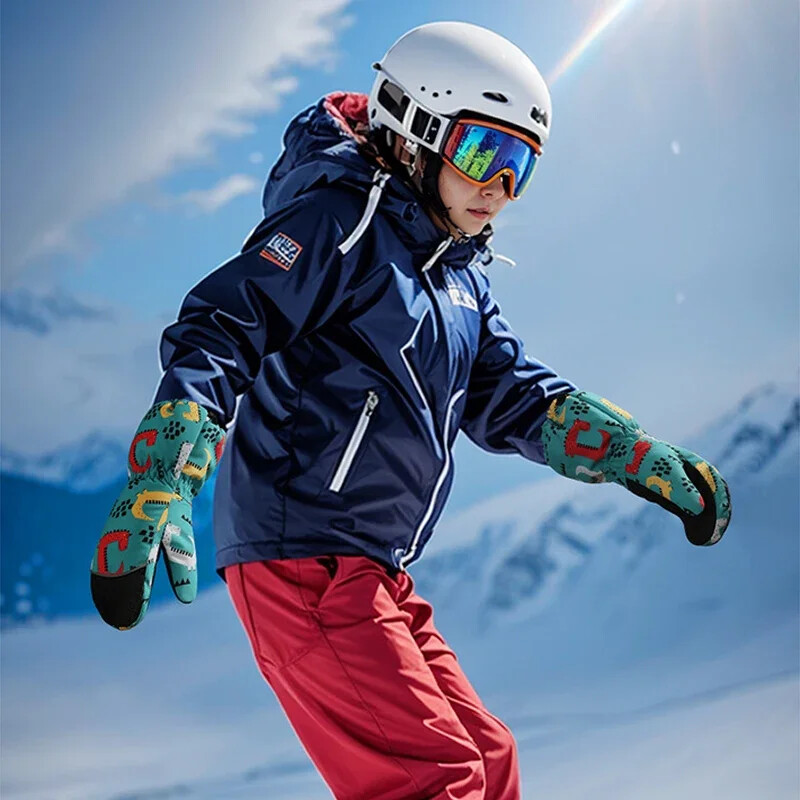 Zimske rukavice za skijanje Dječje rukavice Podebljana flis podstava Vodootporne protuklizne tople rukavice Dječaci Djevojčice Rukavice za sportove na snijegu na otvorenom