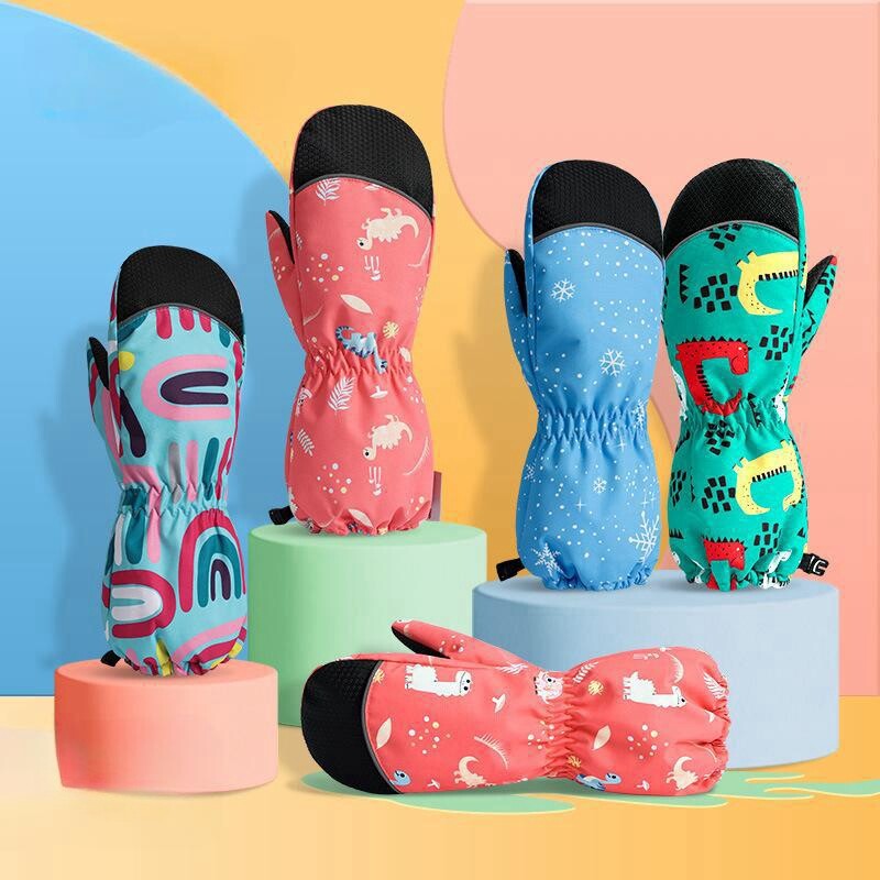 Zimske rukavice za skijanje Dječje rukavice Podebljana flis podstava Vodootporne protuklizne tople rukavice Dječaci Djevojčice Rukavice za sportove na snijegu na otvorenom
