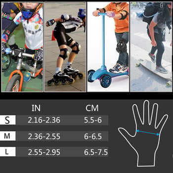 MOREOK Дишащи защитни шипове Длан Детски ръкавици Детски велосипед за баланс Колоездене Кънки ръкавици за момчета Момичета 3-12 възраст