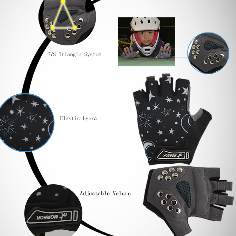 MOREOK Prozračne zaštitne zakovice za dlan, dječje rukavice, dječje biciklističke rukavice za ravnotežu, klizanje za dječake, djevojčice 3-12 godina