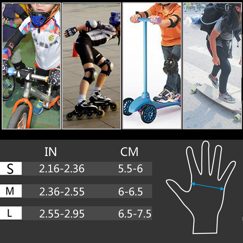 MOREOK Prozračne zaštitne zakovice za dlan, dječje rukavice, dječje biciklističke rukavice za ravnotežu, klizanje za dječake, djevojčice 3-12 godina