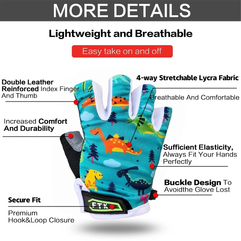 Vaikų jaunimo dviratininkų pirštinės 1 pora gelinio paminkštinimo dviračiui puspirščiui lauko sportui plento kalnų dviračių pirštinės tinka berniukui mergaitei jaunimui