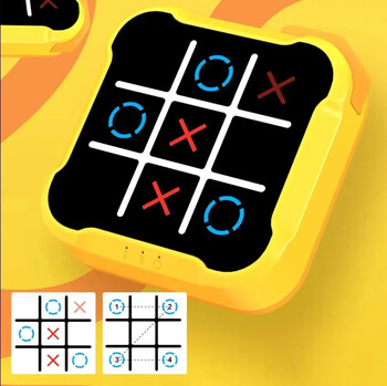 Tic Tac Toe Игра Детски Електронни играчки Кръстчета-нулички Игра Обучение на паметта Безкрайни преносими игри за пътуване за деца Възрастни