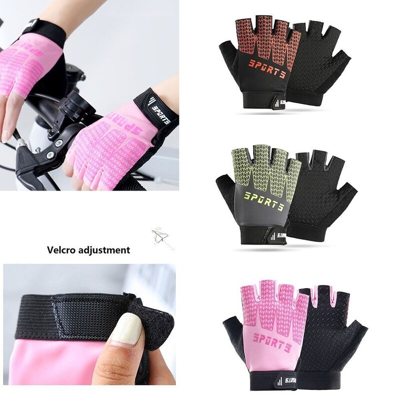 Αντιολισθητικά παιδικά γάντια ποδηλασίας που απορροφούν τους κραδασμούς Αναπνεύσιμα γάντια ποδηλάτου μισού δακτύλου Προστατευτικά ελαφρού βάρους