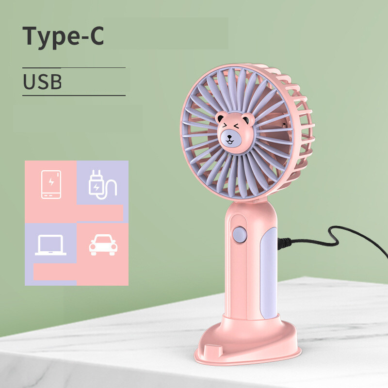 Crtani ručni mali ventilator, prijenosno punjenje, spavaonica, uredsko stolno, mali ventilator, promotivni poklon za tvrtku