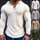 Proljetna jednobojna uska majica dugih rukava, muška prozračna sportska majica s kapuljačom, ležerna pamučna majica s dugim rukavima.