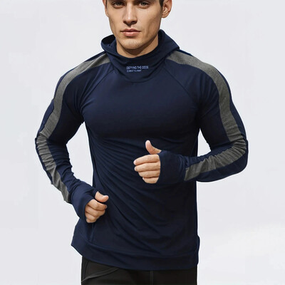 Φθινοπωρινό νέο Running Sports Fitness Ρούχα Σφιχτά αθλητικά τζόκινγκ συμπίεση Ανδρικά κουκούλα Πουλόβερ για εξωτερικούς χώρους Ανδρικά ρούχα