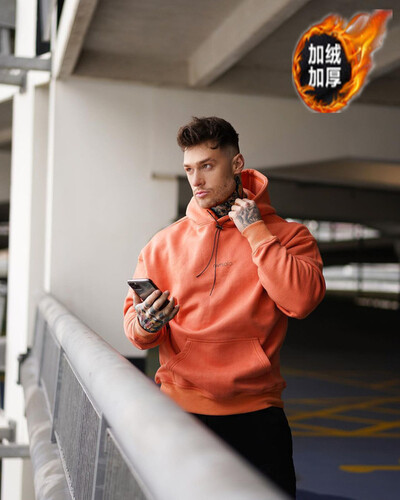 Ново мъжко облекло за фитнес, Ежедневно изчеткано суичър с качулка Памучен суичър Фитнес тренировка Пуловер Спорт Зимна мода Горнища с качулка