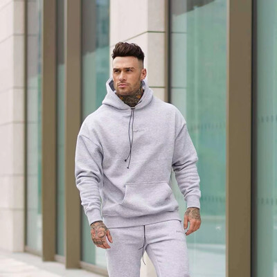 Muška sportska majica s kapuljačom Muška nova jesenska fitness majica s kapuljačom i kapuljačom s kapuljačom, skakač s kapuljačom, široka široka odjeća za treniranje