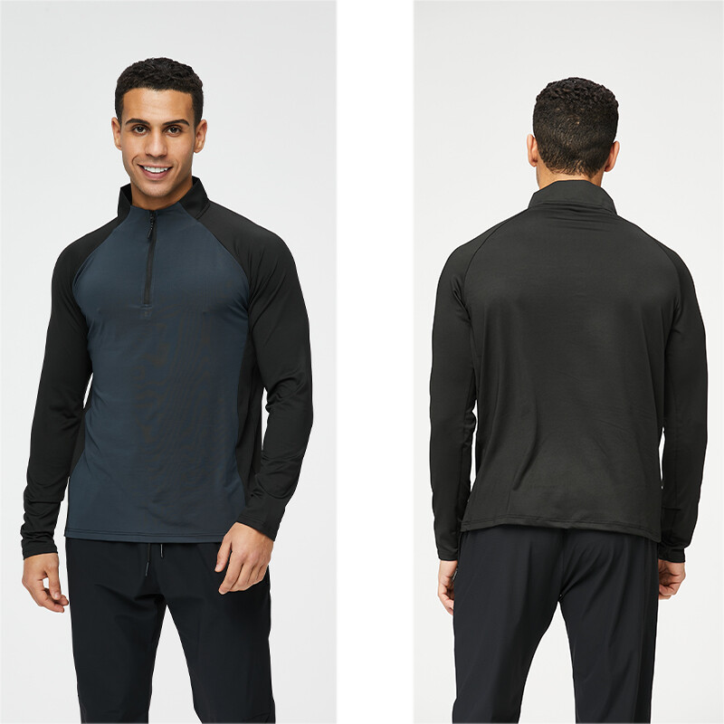 Visokokvalitetni crni spandex veliki ležerni sweatshirt OEM custom print logo poliester s okruglim izrezom muški sweatshirt za trčanje 805