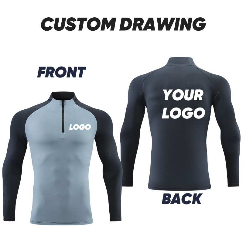 Visokokvalitetni crni spandex veliki ležerni sweatshirt OEM custom print logo poliester s okruglim izrezom muški sweatshirt za trčanje 805