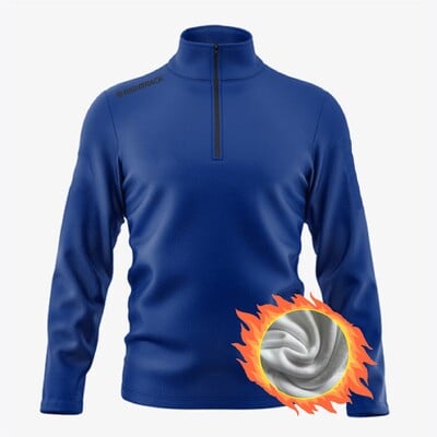 Žieminiai vyriški megztiniai su užtrauktuku lauke ilgomis rankovėmis vilnos terminiai bėgimo treniruokliai RT Neperšlampami ir šilti marškinėliai su stovinčia apykakle