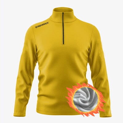 Žieminiai vyriški megztiniai su užtrauktuku lauke ilgomis rankovėmis vilnos terminiai bėgimo treniruokliai RT Neperšlampami ir šilti marškinėliai su stovinčia apykakle