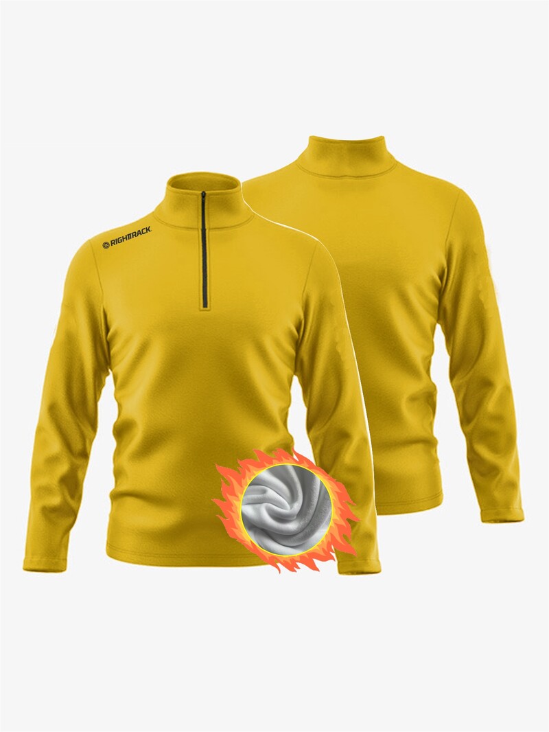 Žieminiai vyriški megztiniai su užtrauktuku lauke ilgomis rankovėmis vilnos terminiai bėgimo treniruokliai RT Neperšlampami ir šilti marškinėliai su stovinčia apykakle