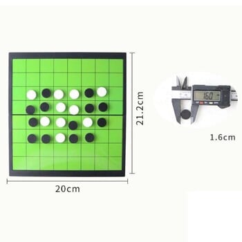 Reversi Chess Черно-бяла шахматна дъска 64 игрови фигури Преносим сгъваем Reversi Othello Board Шах за деца и възрастни