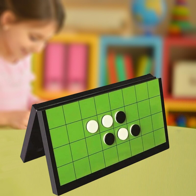 Reversi šaha melnbaltais šaha galdiņš 64 spēļu figūriņas pārnēsājams salokāms Reversi Othello galda šahs bērniem pieaugušajiem