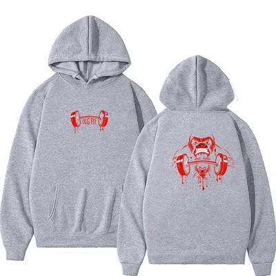 Gym Fitness Hoodie Muški jesenski zimski pulover s kapuljačom Fitness Sweatshirt s printom Preveliki gornji dijelovi sportske odjeće