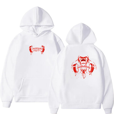 Gym Fitness Hoodie Muški jesenski zimski pulover s kapuljačom Fitness Sweatshirt s printom Preveliki gornji dijelovi sportske odjeće