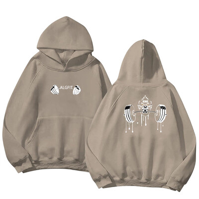 Gym Fitness Hoodie Muški jesenski zimski pulover s kapuljačom Fitness Sweatshirt s printom Preveliki gornji dijelovi sportske odjeće