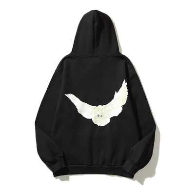 2024. Nova majica s kapuljačom Kanye West Trend Brand Ženska ulična odjeća Pamuk Ženska odjeća Pulover i vuneni print golubova