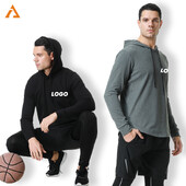 Nove modne muške jesenske zimske majice s kapuljačom Ulični kaput dugih rukava Jednobojna ležerna trenirka Gornji dijelovi trenirke za trčanje na otvorenom 0357