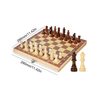 29x29cm 3 σε 1 Chess Chekers τάβλι Ανάπτυξη στρατηγικής σκέψης Σκάκι Ξύλινο σετ No Toxic Wood Επιτραπέζιο παιχνίδι για αγόρια κορίτσια