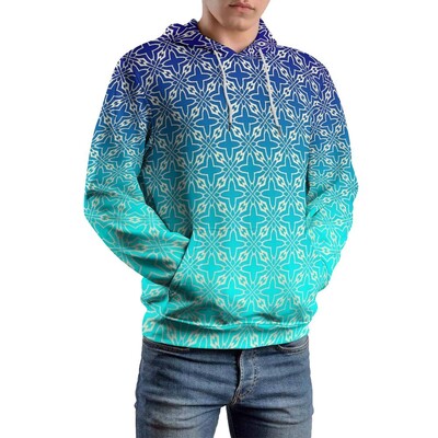 Двуцветни свободни суичъри Червен и черен забавен пуловер Суичър с качулка Мъжко горнище с дълъг ръкав с големи ежедневни шарки