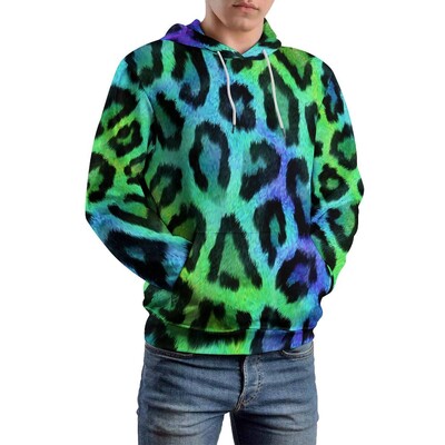 Двуцветни свободни суичъри Червен и черен забавен пуловер Суичър с качулка Мъжко горнище с дълъг ръкав с големи ежедневни шарки