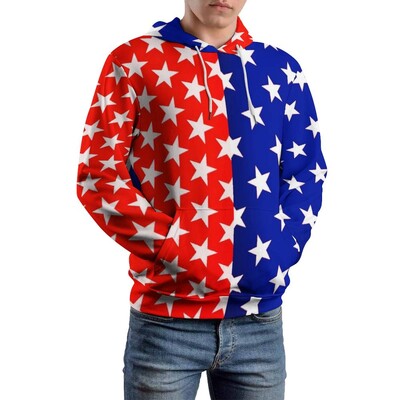 Двуцветни свободни суичъри Червен и черен забавен пуловер Суичър с качулка Мъжко горнище с дълъг ръкав с големи ежедневни шарки