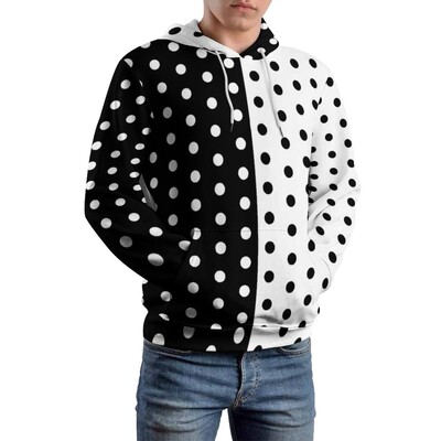 Двуцветни свободни суичъри Червен и черен забавен пуловер Суичър с качулка Мъжко горнище с дълъг ръкав с големи ежедневни шарки