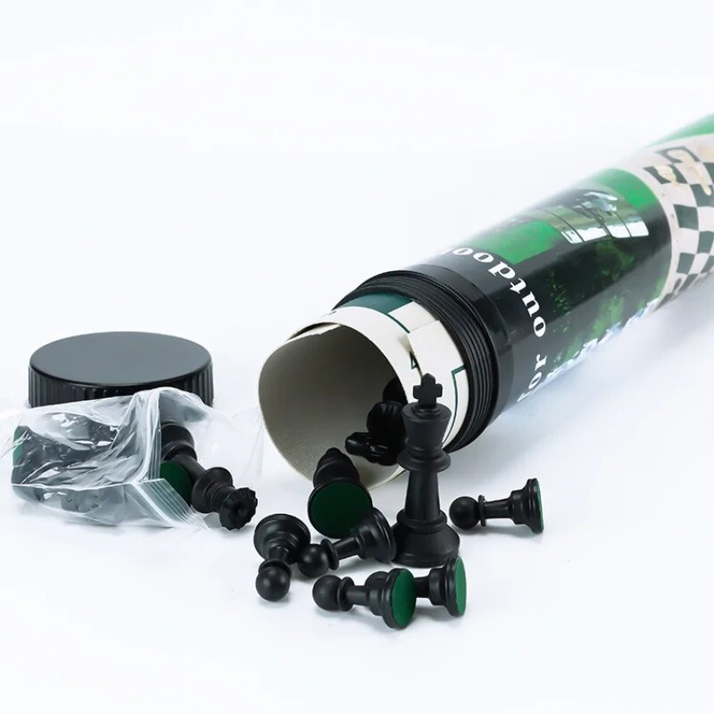 42x42cm lauko Kelioniniai šachmatai Plastikiniai odiniai juodai balti figūrėlės Statinės Trimatės figūrėlės Nešiojami šachmatai