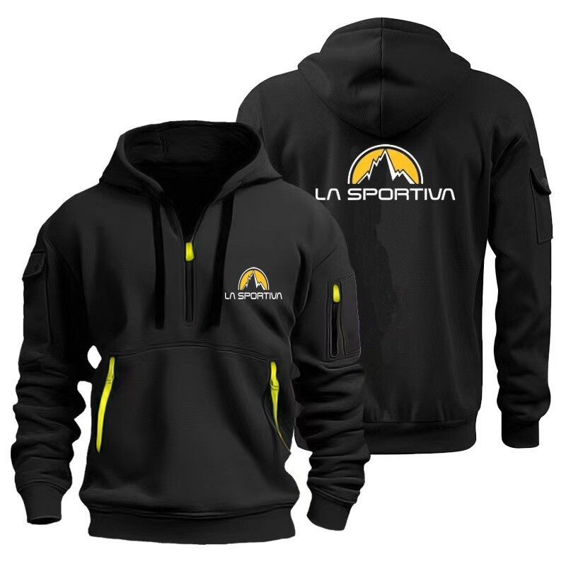 Nova muška modna muška torba s više patentnih zatvarača za 2024. za jesen i zimu sportska odjeća za ležerno trčanje, dukserica s kapuljačom i dugim rukavima