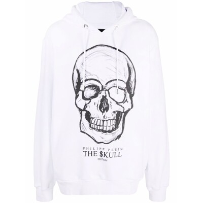 Amerikietiški prabangūs prekės ženklo kaukolės raštai marginti medvilniniai marškinėliai trumpomis rankovėmis vyriški rudeniniai žieminiai unisex megztiniai