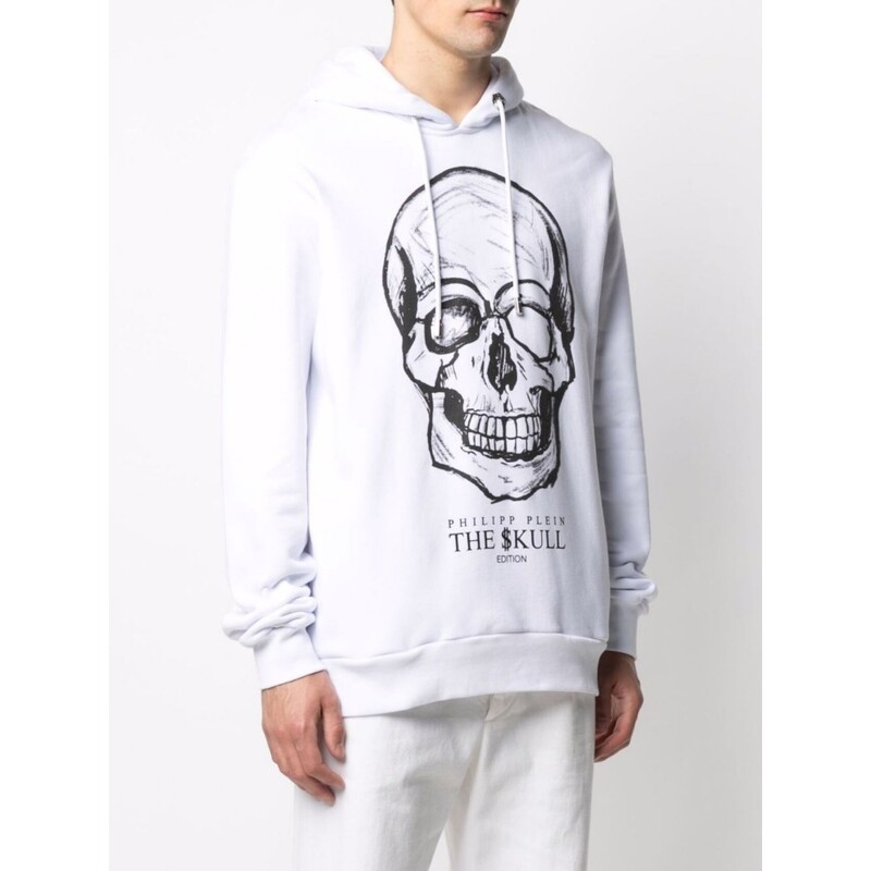 Amerikietiški prabangūs prekės ženklo kaukolės raštai marginti medvilniniai marškinėliai trumpomis rankovėmis vyriški rudeniniai žieminiai unisex megztiniai