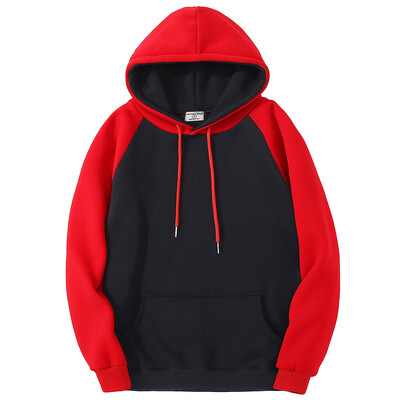 Color Collision Hoodie Ανδρικές Γυναικείες Φθινοπωρινές Χειμώνας Φαρδιά Ρούχα Ζεστά Fleece Raglan Splicing με κουκούλα για ζευγάρια