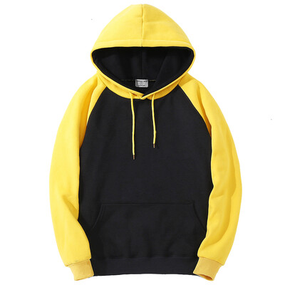 Color Collision Hoodie Ανδρικές Γυναικείες Φθινοπωρινές Χειμώνας Φαρδιά Ρούχα Ζεστά Fleece Raglan Splicing με κουκούλα για ζευγάρια