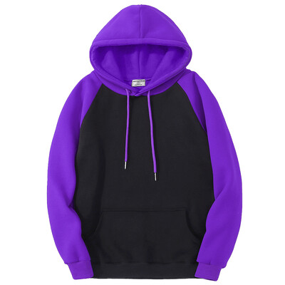Color Collision Hoodie Ανδρικές Γυναικείες Φθινοπωρινές Χειμώνας Φαρδιά Ρούχα Ζεστά Fleece Raglan Splicing με κουκούλα για ζευγάρια