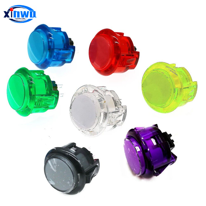 6gb kopēt Sanwa 24mm 30mm Clear Push Button Microswitch Tablero Arcade Stick Game Pandora Console Raspberry Pi Hitbox kontrolieris