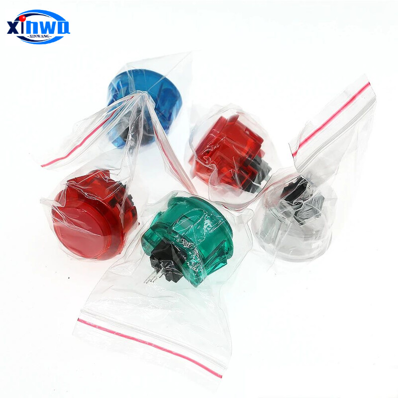 6gb kopēt Sanwa 24mm 30mm Clear Push Button Microswitch Tablero Arcade Stick Game Pandora Console Raspberry Pi Hitbox kontrolieris