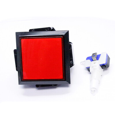 60 mm ruudukujuline surunupp 12v valgusvalgustusega LED-lülitid mündimüügiautomaadi arkaad mängukontrolleri pesa pinballi osad