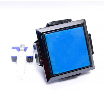 60 mm ruudukujuline surunupp 12v valgusvalgustusega LED-lülitid mündimüügiautomaadi arkaad mängukontrolleri pesa pinballi osad